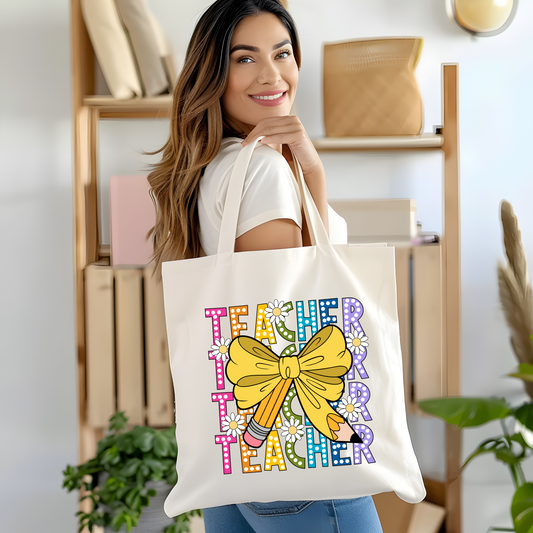 Custom Teachers Tote Bag, Customized Teacher Name Tote Bag, Teacher Appreciation Bag, Back to School Personalized Tote Bag