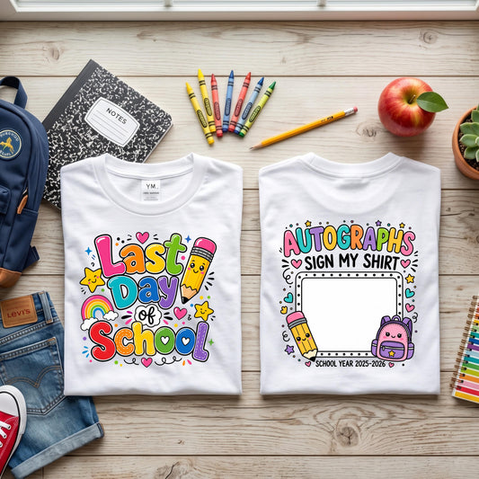 Colorful Last Day of School Shirt for Kids, Rainbow School Tee, Cute End of Year Outfit, Elementary School Celebration Shirt