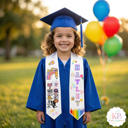 Girls Preschool Graduation Stole 2026, Pink Graduation Sash, Pre-K Graduation Gift for Girls, Custom Name Sash, Kindergarten Class Of 2026