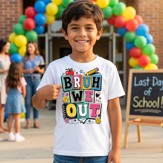 Bruh We Out Last Day of School Shirt, Funny Boys School Tee, End of Year Kids Shirt, Trendy Elementary School Outfit
